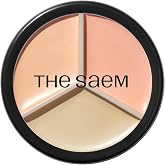 THESAEM Cover Perfection Triple Pot Concealer Palette for Dark Circles &amp; Contouring - 3-Color Correcting Concealer Kit - 03 Correct Up Beige - Korean Makeup with Sweet Almond Oil, 0.48 oz