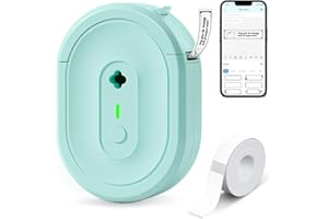 NDYIN Label Maker Machine with Tape, N12 Portable Bluetooth Label Printer, Wireless Mini Label Makers Thermal Sticker with Multiple Templates for Home, Kitchen, School, Office Organization, Green