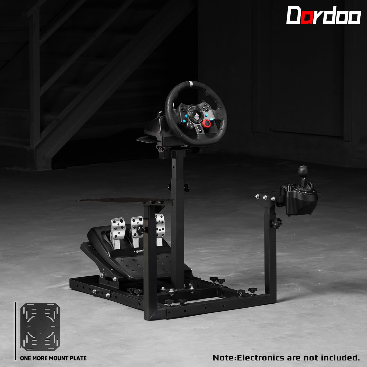 Dardoo Flight Racing Game Simulator stand Mount Fit for Logitech/Thrustmaster/Hotas Warthog G25 G27 G29 G920, Adjustable Sim Flight stand,Not Included Wheels,Pedals,Throttle & Joystick
