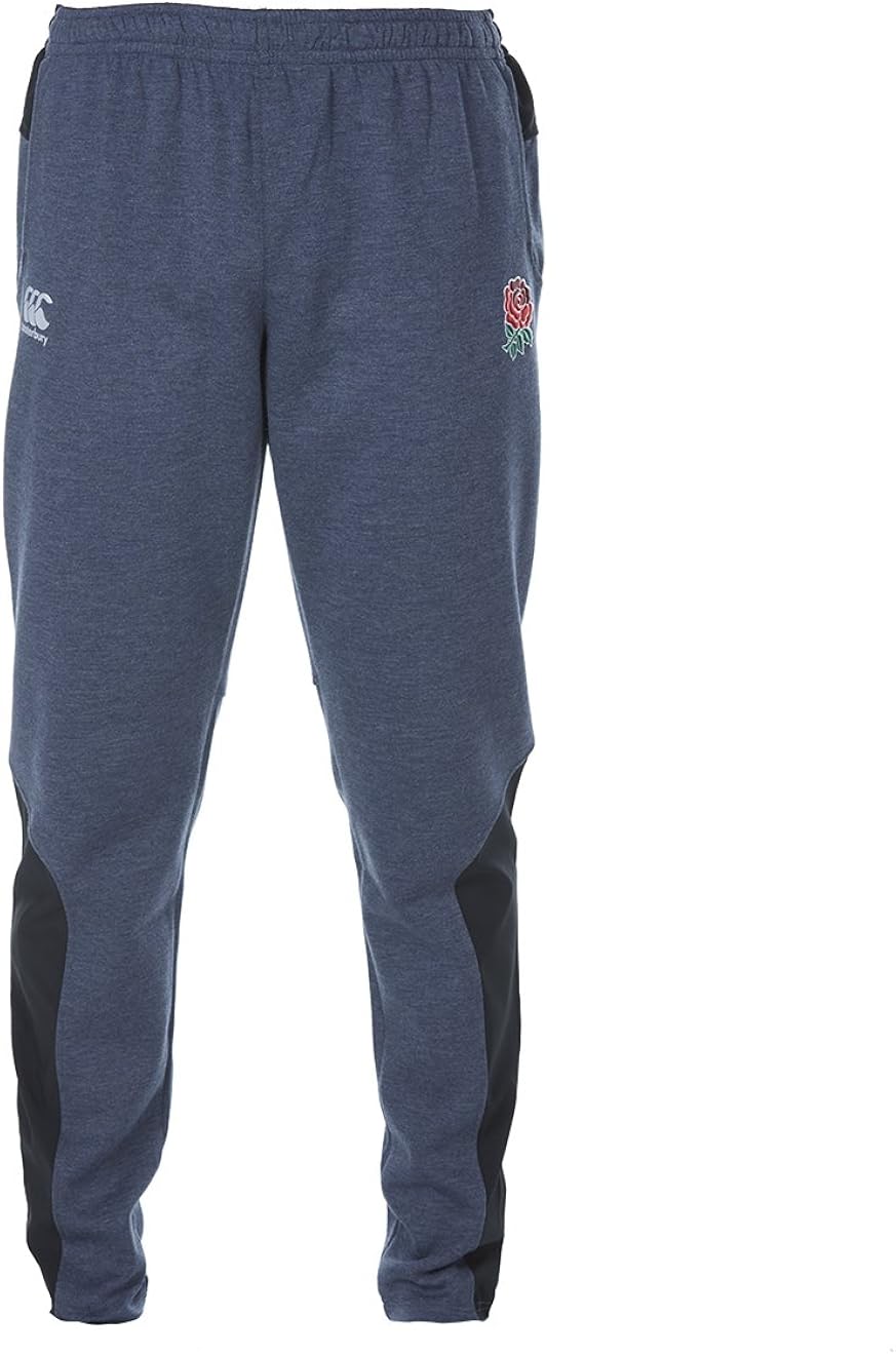 Canterbury England Official 17/18 Men's Tapered Hybrid Tracksuit Bottoms, Nine Iron Marl, 4X