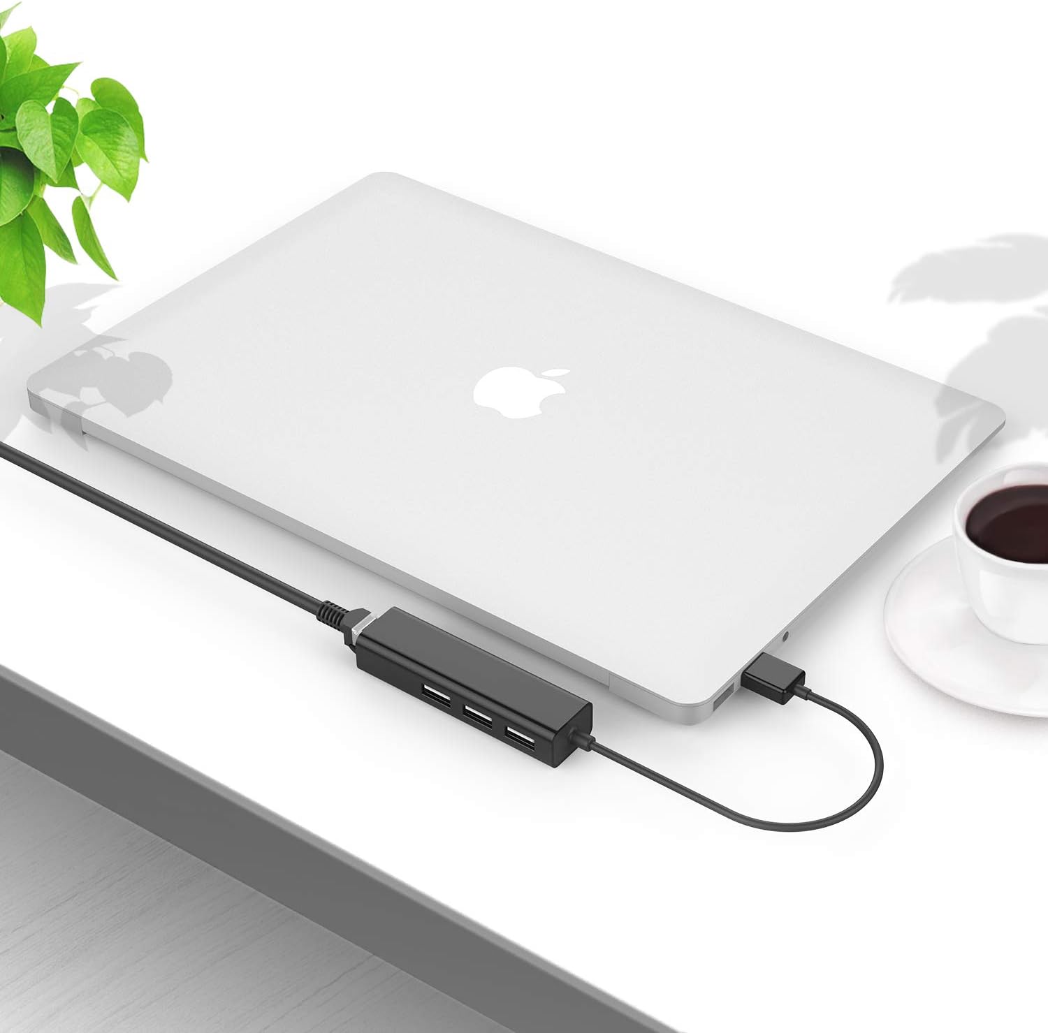 LENTION 3 USB Ports Hub with RJ45 LAN Adapter Laptop Ethernet Dock Network Extender Compatible MacBook Air/Pro (Previous Generation), Chromebook, Windows Laptop, More (Black): Computers & Accessories