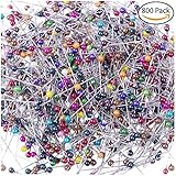 Hibery 800 Pack Round Plastic Head Quilting Pins For Dressmaking Jewelry Components Flower Decoration, Weddings Corsage Florists Sewing Pin Multicolor