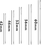 SZXMDKH Large Eye Sewing Needles Set 25pcs Stainless Steel 1.65-2.36in view 2