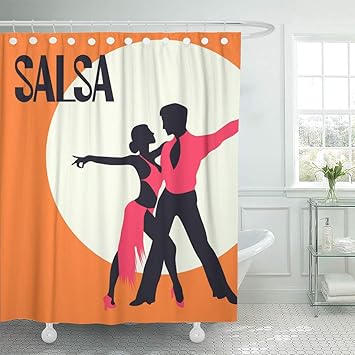 Amazon Com Emvency Shower Curtain Dance Salsa Elegant Couple