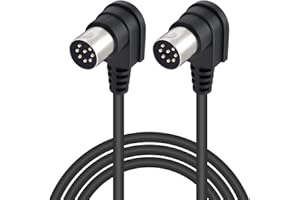 Poyiccot 8 PIN DIN Cable 5ft, 90 Degree Large 8 PIN DIN Male to Male Speaker Audio Cord Wire MIDI Cable Compatible with Bang, Olufsen B&O PowerLink mk2 Devices