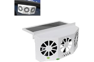Supercap - Solar Powered Car Window Exhaust Fan | 3 Fan Car Solar Power Air Vent Radiator | Car Air Purifier For Vehicle Ventilation (white)