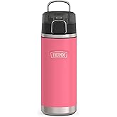 THERMOS ICON SERIES, Water Bottle with Spout - 18 Ounce, Hot Pink - Stainless Steel Vacuum Insulated Water Bottle with Lid