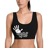 Spank It My Ass Yoga Sports Bra for Women, Comfortable Yoga Bras Fitness Workout Tops Running Bra with Removable Pads
