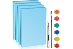 LuckyFoam Blue 4 Pack 12x7.5x1 inch Foam Sheets 1 Inch Thick Polystyrene Rectangles XPS Foam Board Craft for Insulating DIY Modeling Art Supplies