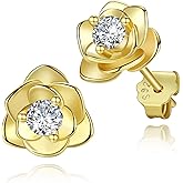 Moissanite Stud Earrings for Women Men : 0.6-4CT 18K White Gold Plated Solid S925 Sterling Silver Earring Hypoallergenic Dainty Flat Diamond Earrings Wedding Jewelry for Women Men D Color VVS1 Clarity