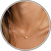 JSJOY Dainty Initial Necklaces for Women A-Z Letter Necklace Heart 14K Gold Choker Birthday Gifts for Women Unique Mom Sister Daughter Gifts Gold Jewelry