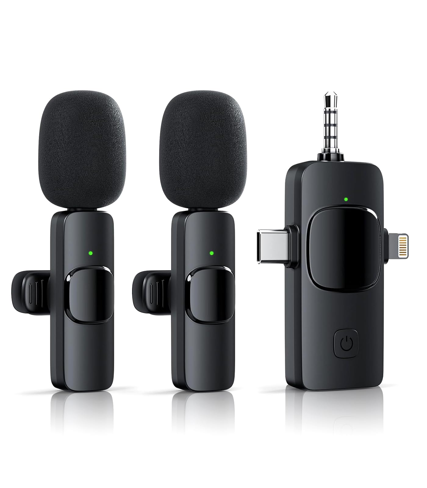WAYVOSE 3 in 1 Wireless Lavalier Microphone for iPhone Android Camera USB-C, Noise Canceling Wireless Mini Microphone for YouTube,TikTok,Video Recording,Interviews,Game Live Streaming,Vlog