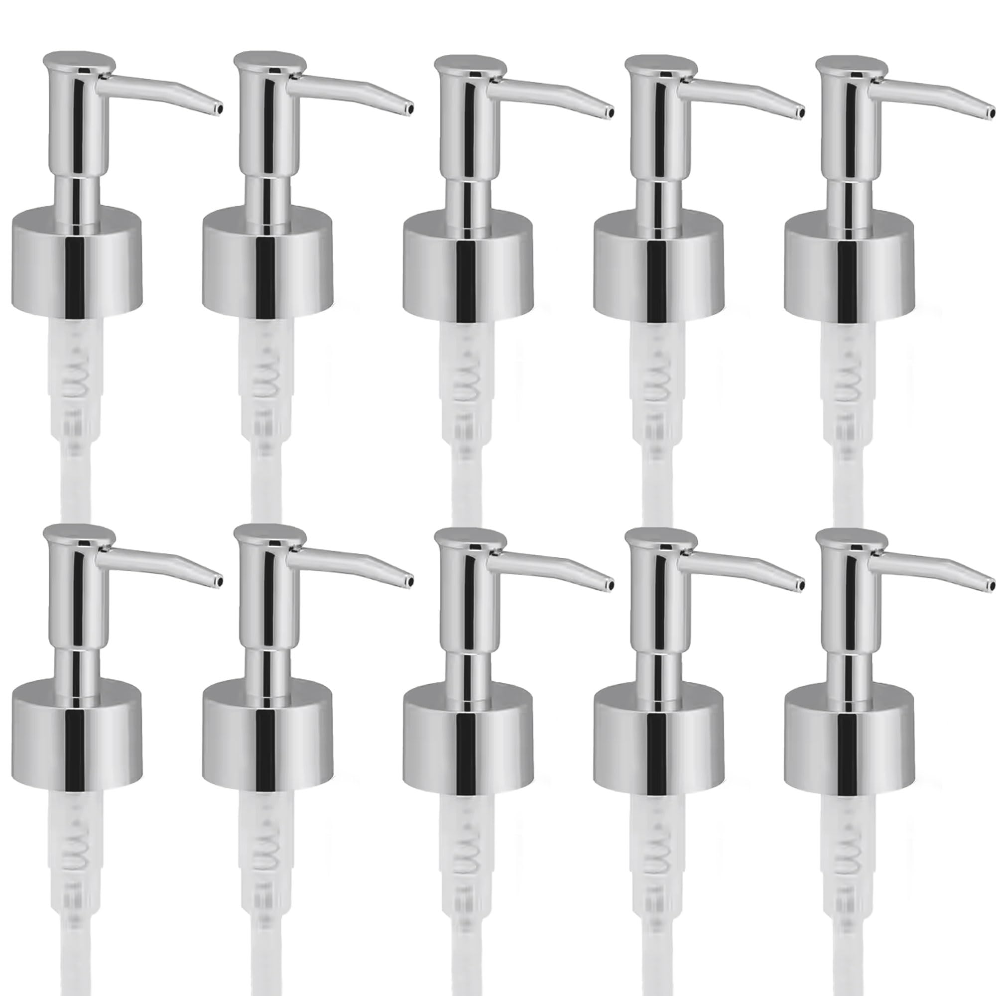 Photo 1 of 10 Pump Head Replacement for Soap Dispenser, 28/400 Threads Standard Size, for Bathroom and Kitchen (Clear Silver)