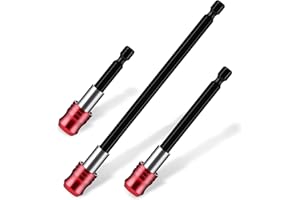 PEOVLVN Drill Bit Extension, 3 Pcs Drill Extension Bit Holder 2.4" 4" 6" Long Drill Bit Extender 1/4 Inch Hex Bit Holder Impact Extension Set for Screwdriver Drill Impact Driver