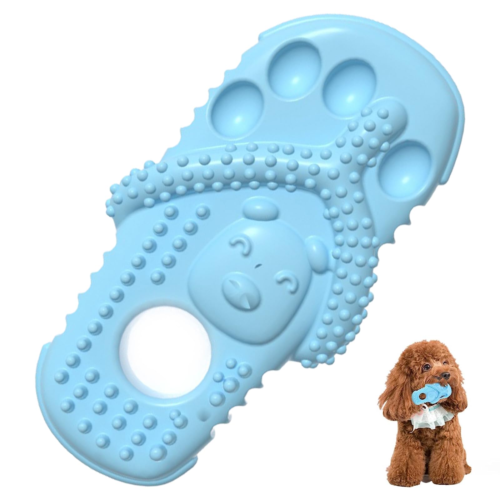 XongSyue Dog Chew Toy, Dog Toys, Rubber Puppy Teething Toys, Slipper-Shaped Indestructible Dog Toys, Puppy Teething Toys, Interactive Puppy Chew Toys for Training and Teeth Cleaning (Blue)