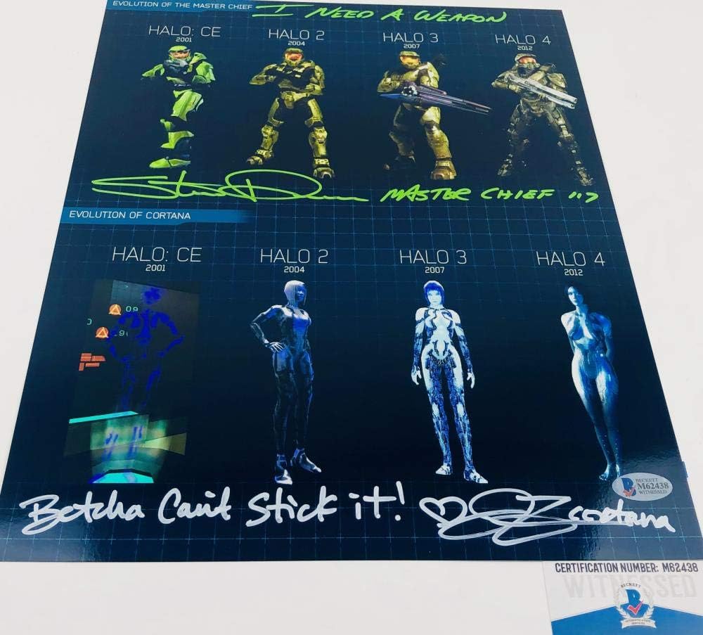 Steve Downes Jen Taylor Dual Signed Master Chief Cortana 11x14 Photo Bas H At Amazon S Entertainment Collectibles Store