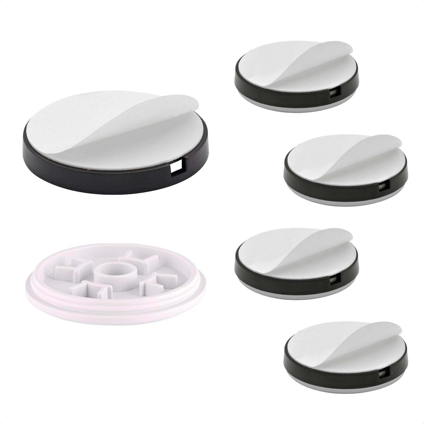 WAGNER QuickClick® Plastic glides furniture glides chair glides I 4pcs. set for gluing I 4x base+glide insert exchangeable - plastic HYPER - diameter Ø 50 mm - Made in Germany - 15831100