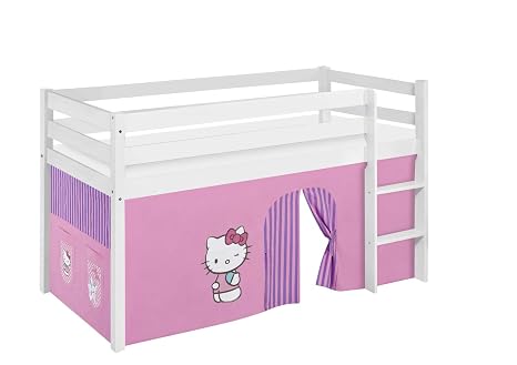 Lilokids Spielbett Jelle Hello Kitty Hochbett Mit Vorhang