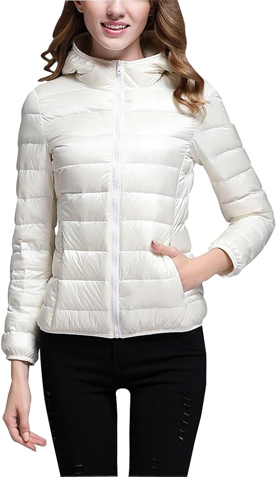 Doudoune Légère Femme - Manteau Ultra Léger, Coupe Courte - 80% Nylon - Tailles S à 3XL