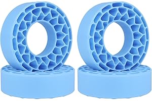 HobbyPark 1.0 Tires Silicone Inserts Foam fit 62-64mm*24mm for 1/18 1/24 Scale RC Crawler Trucks, Super Soft, 4pcs (Light Blue)