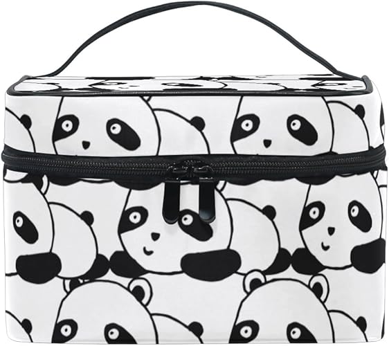Amazon Vawa 化粧ポーチ 大容量 かわいい 機能的 パンダ 幾何学模様 可愛い メイクポーチ コンパクト おしゃれ 化粧箱 バニティポーチ コスメポーチ 収納ポーチ 仕切り 小物収納 旅行用 プレゼント用 ポーチ