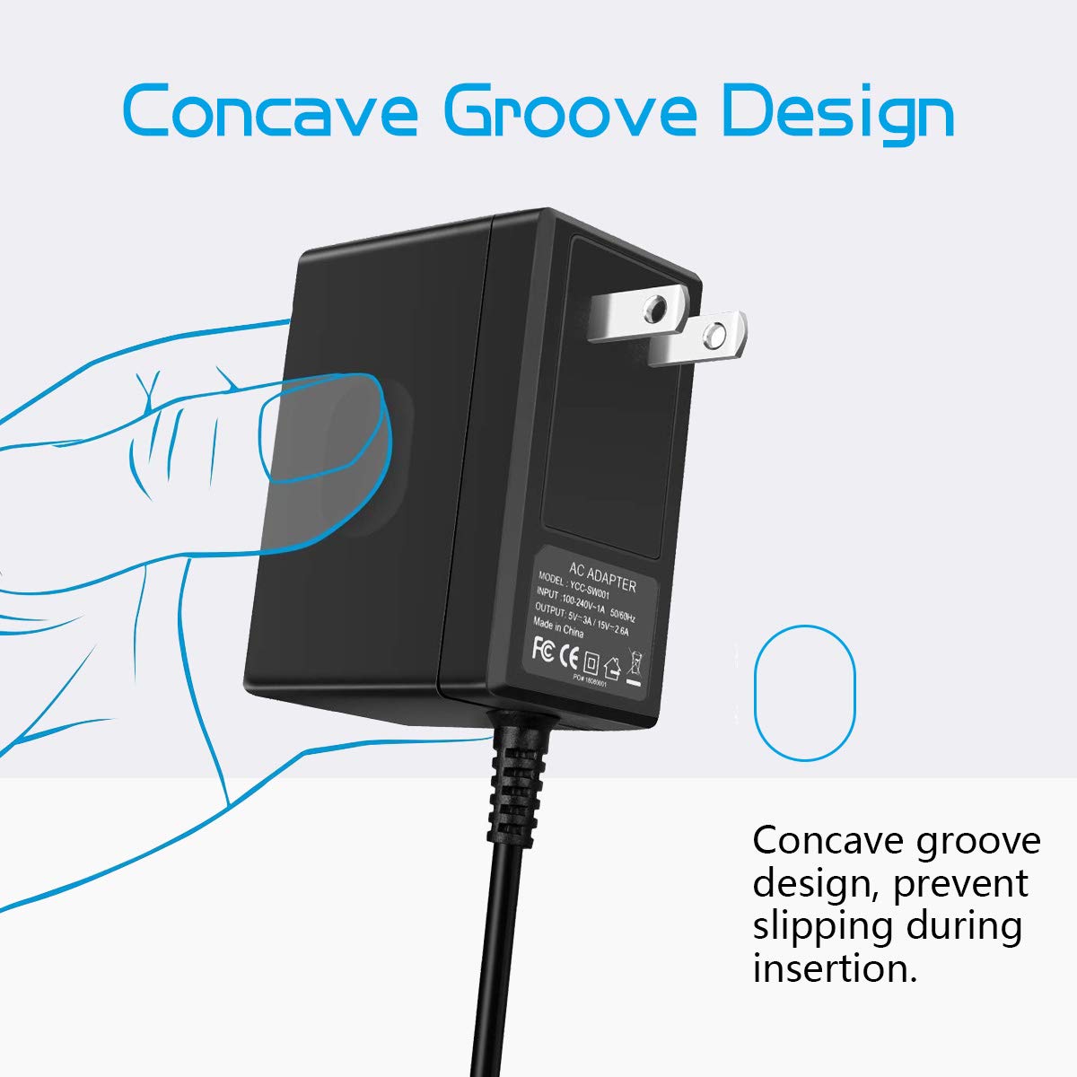 Switch Charger Compatible with Nintendo Switch/Pro Controller/Switch Dock with 5ft Type C Cable,Support TV Mode,2.5 Hours Fast Travel Wall Charger,1.5V/2.6A AC Adapter Power Supply