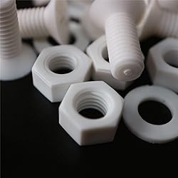 20 x White Countersunk Screws Polypropylene