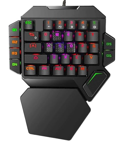 Amazon.com: RGB Backlit Gaming Keyboard One Handed, Silent Keys 35