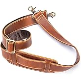 Full Grain Leather Bag Strap Replacement - Adjustable Shoulder Strap for Messenger Briefcase Duffle Crossbody Bags