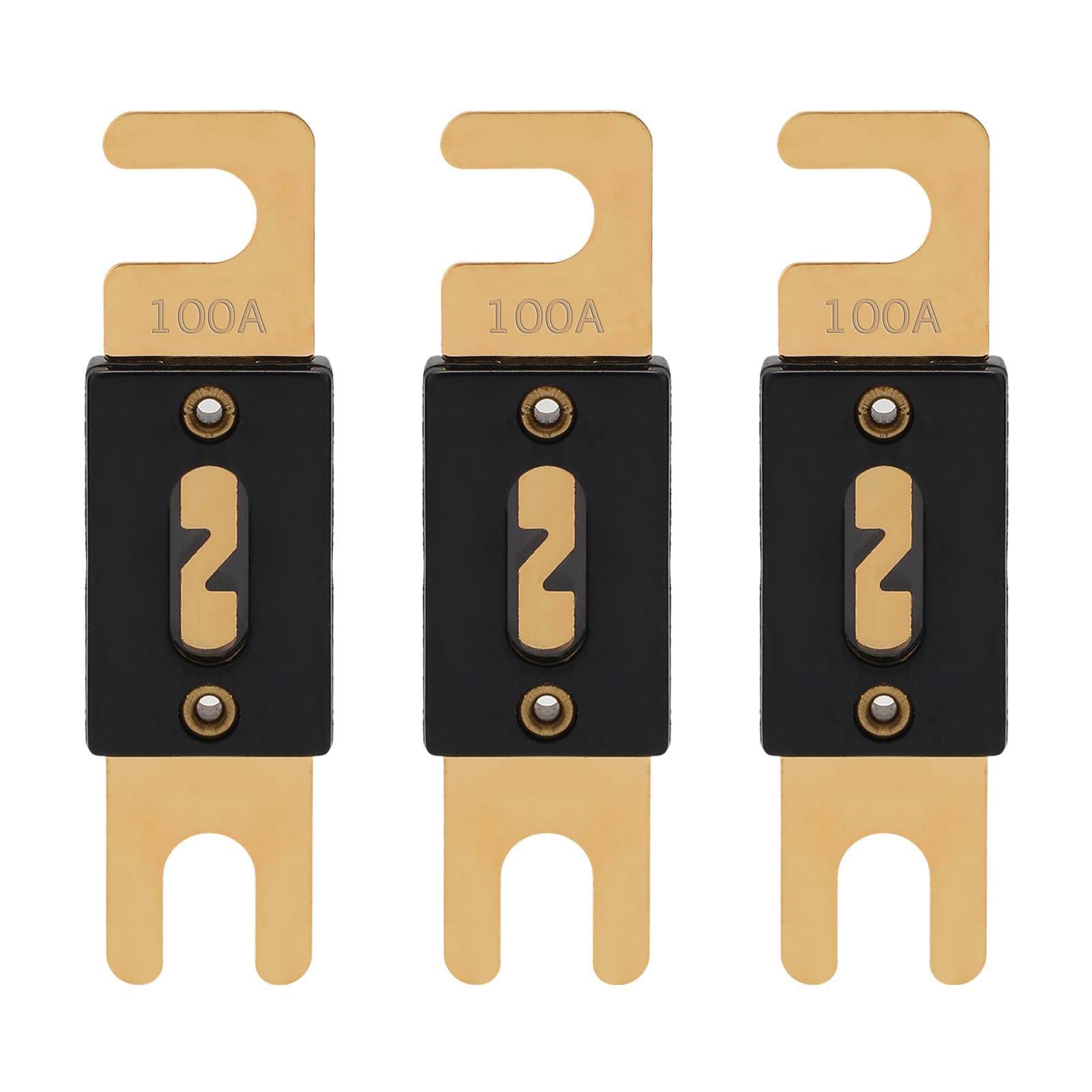 VEXUNGA ANL Fuse 100A Blade Fuses 100 Amp 32VDC 100Amp Gold for Car Audio Video System (Pack of 3Pcs)