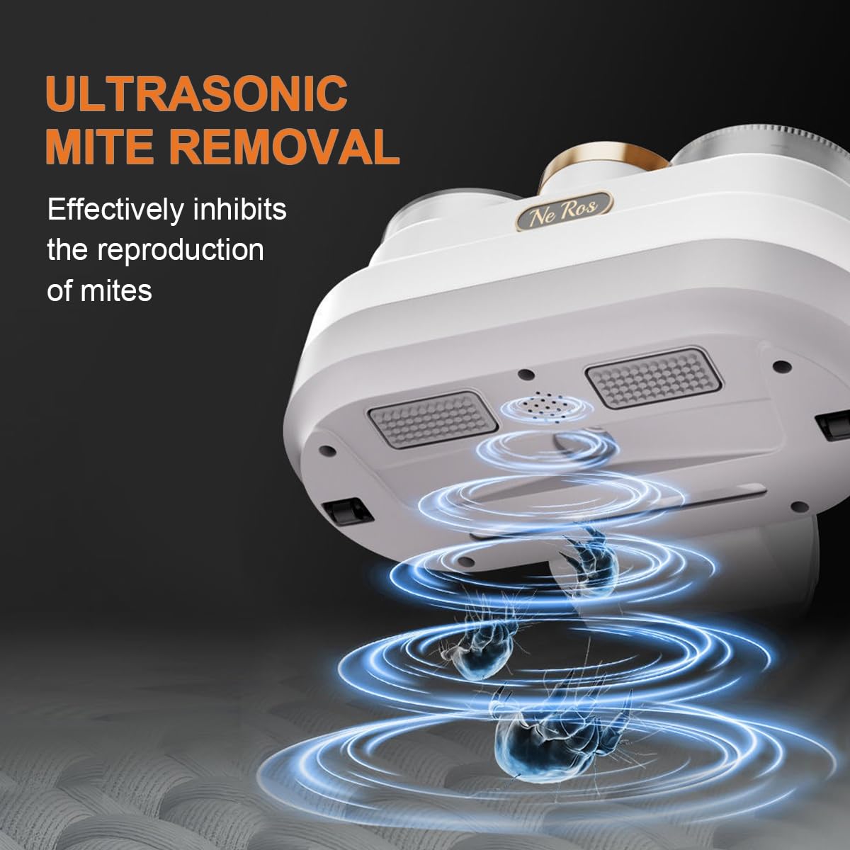 Mattress Vacuum Cleaner Bed Vacuum with 253.7nm UV-C Light, 14Kpa Suciton & Ultrasonic & Two Tapping Pads, Powerful Anti-Allergen Vacuum Cleaner for Deep Cleaning, Corded, NR004