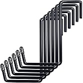 Large Vinyl Coated Heavy Duty Garage Storage Utility Hanging Hooks (6 Pack) - Rafter Hanger Hooks for Bicycle, Ladder, Fence, Pool Cover, Sport Equipment & More