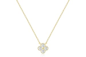 ZOERAY Birthstone Necklace for Women Non Tarnish 14K Gold Plated Four Leaf Clover Necklace Dainty Gold Choker Necklaces for Women Trendy CZ Emerald Pendant Necklace Jewelry Birthday Gifts for Women