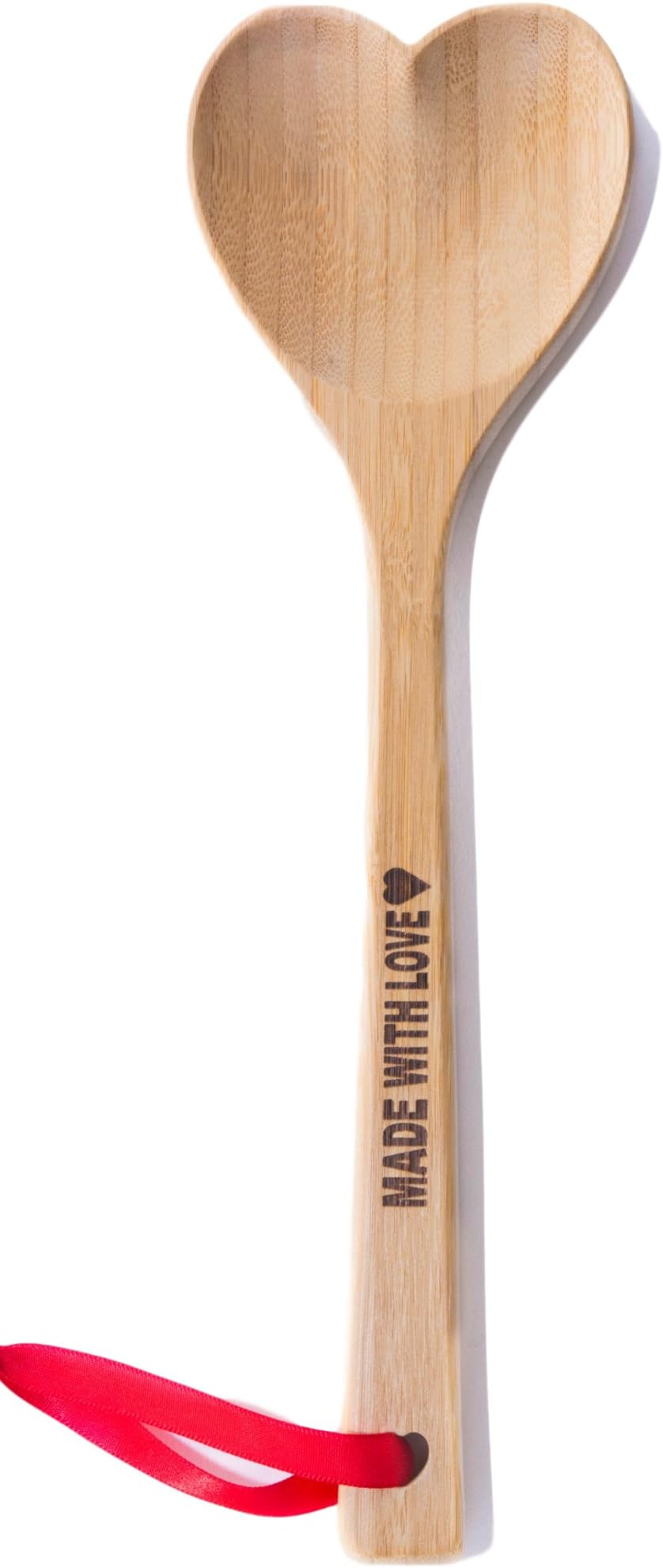 Gifts For Mom From Daughter - Mothers Day Gifts from Son or Daughter - Heart Bamboo Love Spoon - Top Gifts for Mom (Wood)