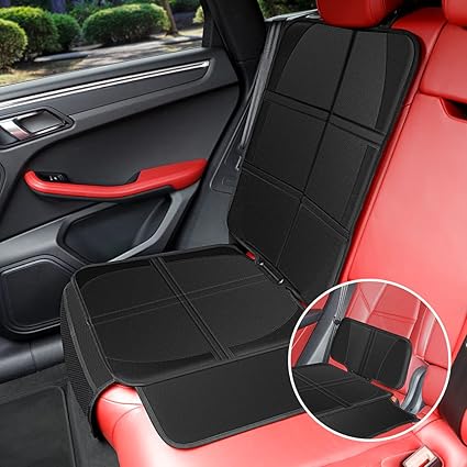 Amazon Kyg チャイルドシート 保護マット 車シートカバー 2in1 取り外し可能 長短二つパッション Isofix対応 座席保護 プロテクター 防水 傷 汚れ防止 滑り止め ブラック ベビー マタニティ ベビー マタニティ 通販