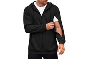 Runcati Mens Dialysis Sweatshirts Full Zip Lightweight Hemodialysis Jacket Warm Hoodie Sweatshirt with Arm Zipper