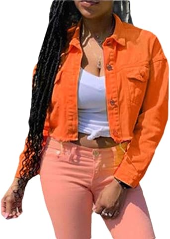 orange blue jean jacket