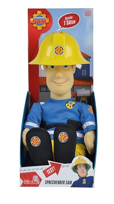 familie24 XL sprechender Feuerwehrmann Sam 30cm Stofftier Kuscheltier Stofftier Plüsch (Sam)