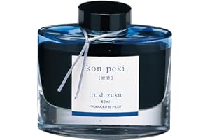 Pilot Iroshizuku Fountain Pen Ink – 50 ml Bottle – Kon-peki Deep Azure Blue (Japan Import)