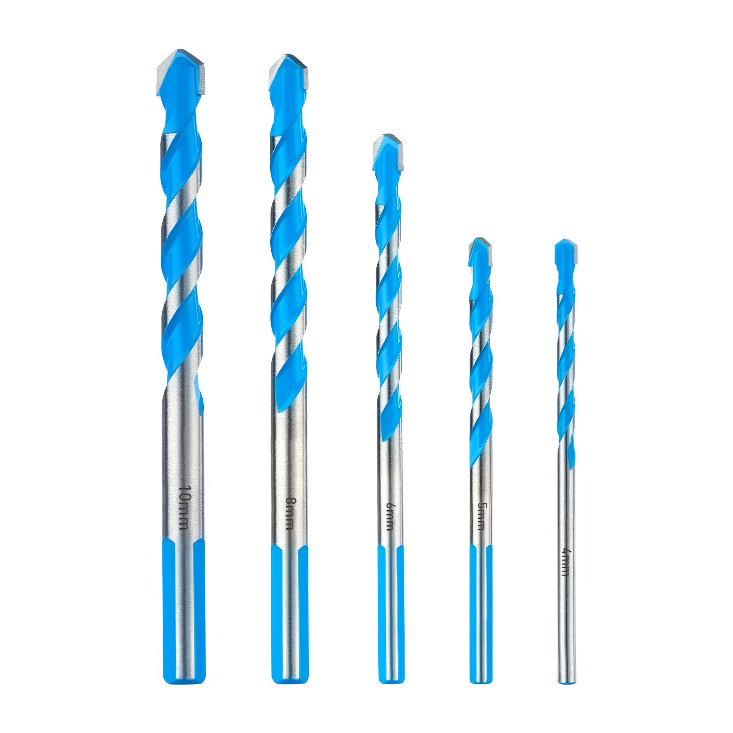 toolant Concrete Drill Bit Set & Masonry Drill Bit Set, Shockproof Hammer Drill Bit Set (5pcs) for Concrete/Glass/Brick/Plastic/Cement/Tile, Industrial Strength Carbide Drill Bit Tip, 4-10mm Box of 5 — image 1