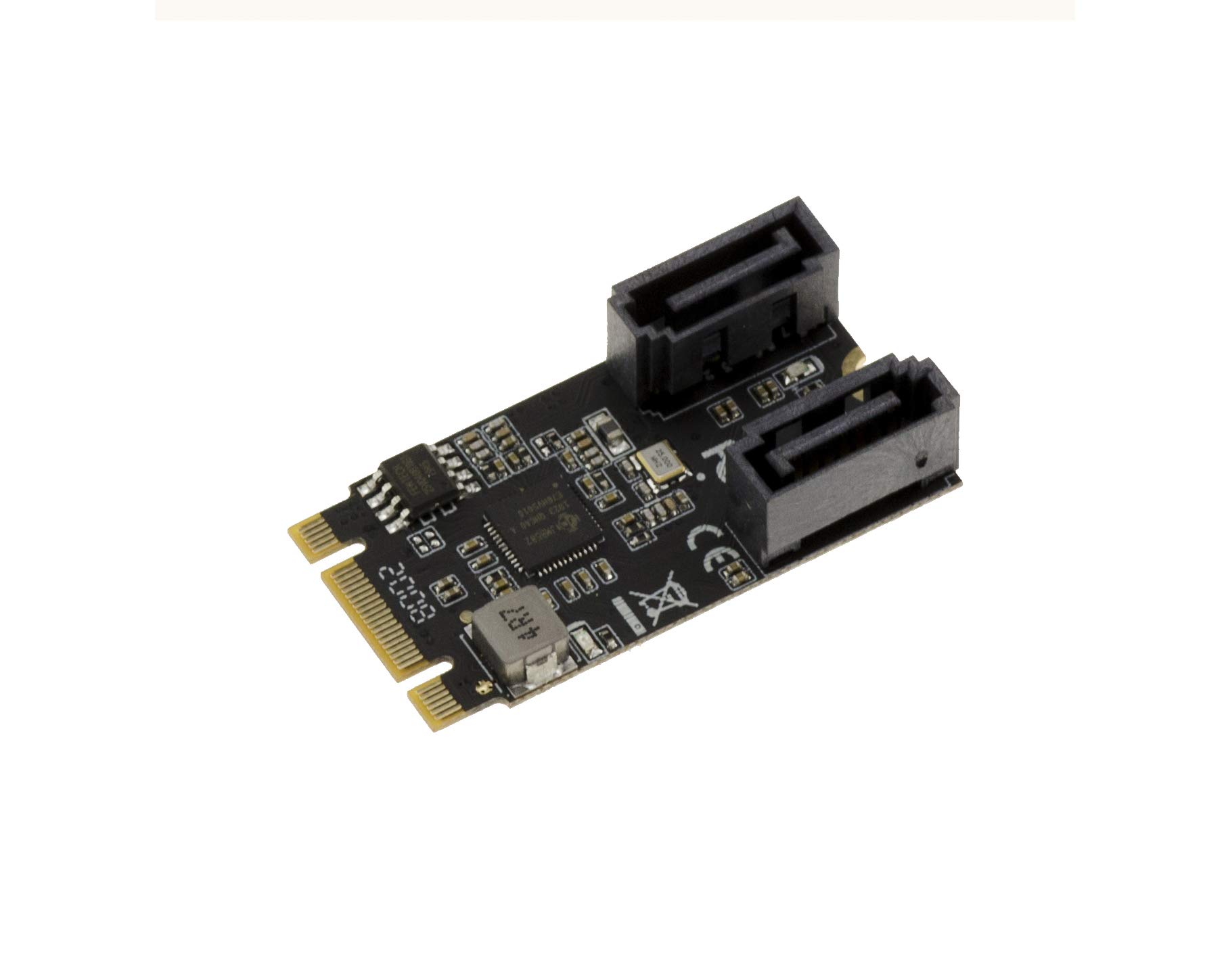 KALEA-INFORMATIQUE M.2 (M2 NGFF) PCIe M or B+M Key 2 port SATA 3.0 6Gbps controller card with JMB582 chipset