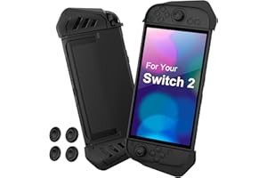 CYOYPPY for Nintendo Switch 2 Case 2025, Switch 2 TPU Grip Protective Cover Accessories for Switch 2 Console & JoyCon- 4 Joystick Caps, Shock-Absorption & Anti-Scratch