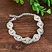 Rhinestone Tennis Bracelet Silver-tone Wedding Bridal Bracelet Crystal Bracelet (White)