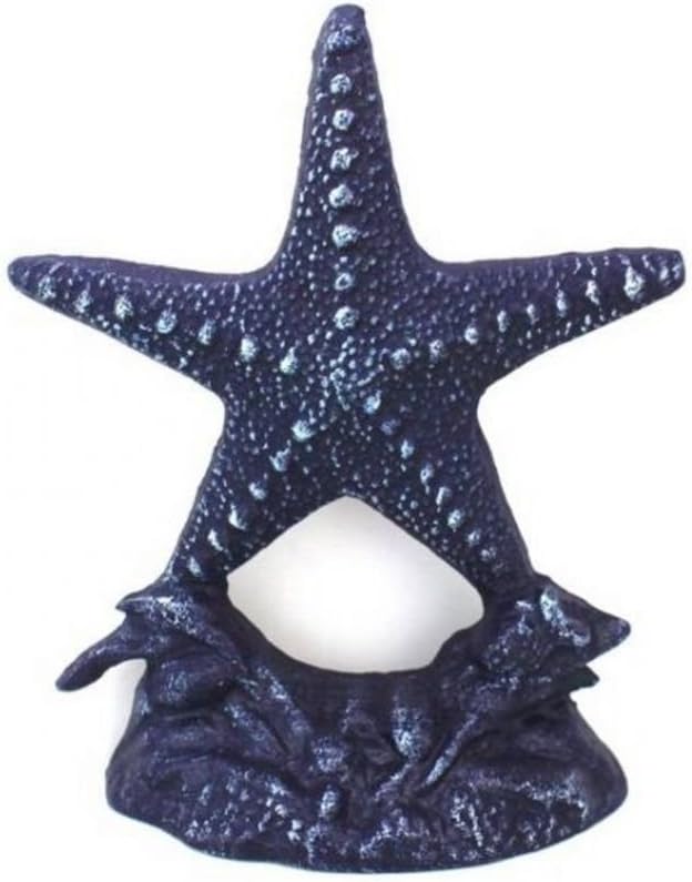 Hampton NauticalRustic Dark Blue Starfish Door Stopper 11" Decoration-Antique Vintage Cast Iron