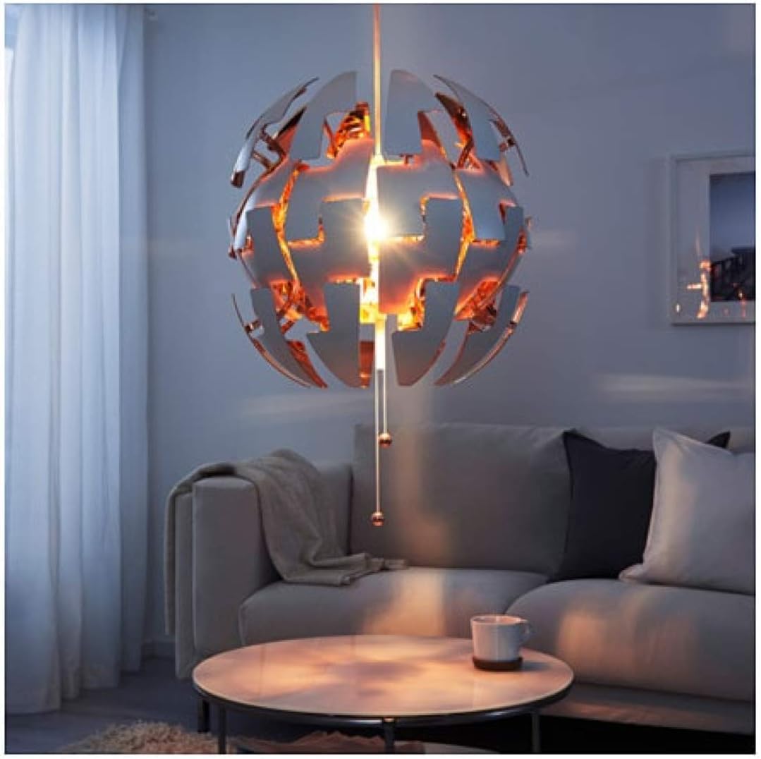 ikea white and copper light shade