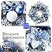 Valery Madelyn 24'' Pre-Lit Christmas Wreath for Front Door with Lights, Large Lighted Outdoor Christmas Wreath with Silvery Blue Xmas Balls & Ribbons for Home Porch Fireplace Window Holiday Decor