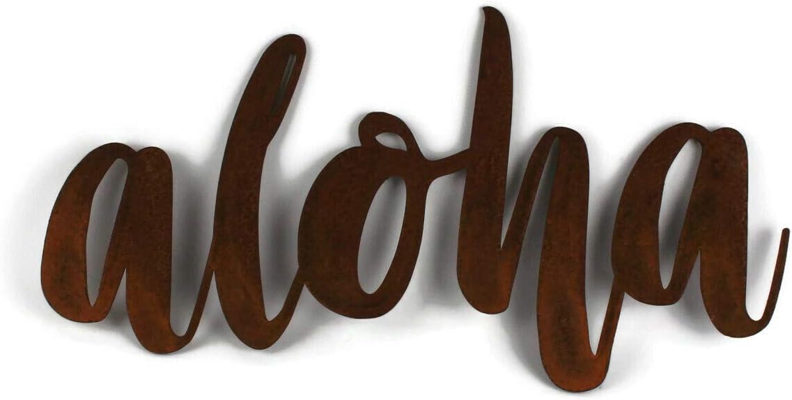 Aloha Naturally Rusted Steel Word Art (Small)
