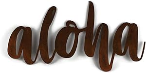 Aloha Naturally Rusted Steel Word Art (Small)