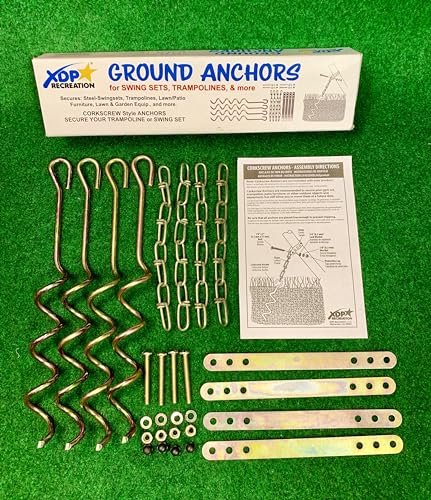 Metal Ground Anchor Kit - 4pcs Auger-Style 12 3/4