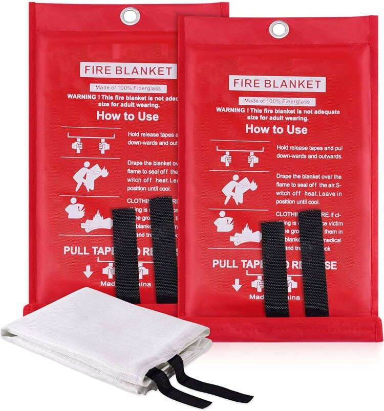 Fire Blankets Fiberglass Retardant Blankets (white 2, two)